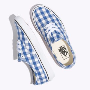 Vans Bayan Spor Ayakkabı Gingham Authentic Mavi/Beyaz | 57270-684